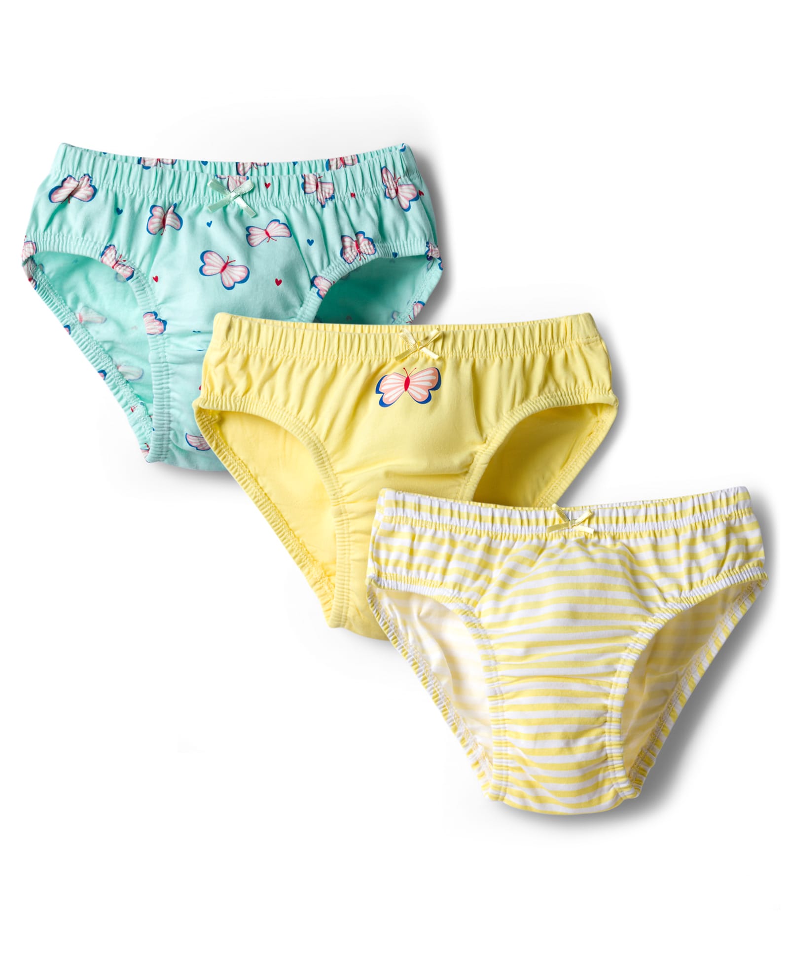 Honeyhap Premium Cotton Elastane Knit with Bio Finish Panties with Butterfly Print Pack of 3 - Bright White Bay & Yellow Iris-image-30