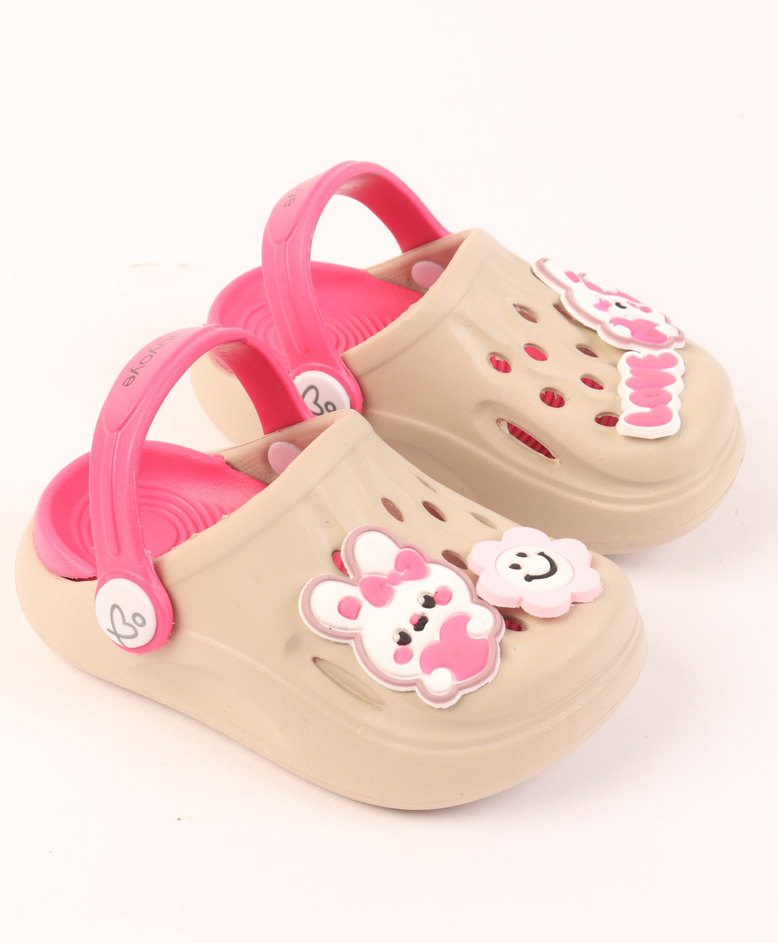 Babyoye Back Strap Closure Clogs with Bunny Applique - Red-picture-20