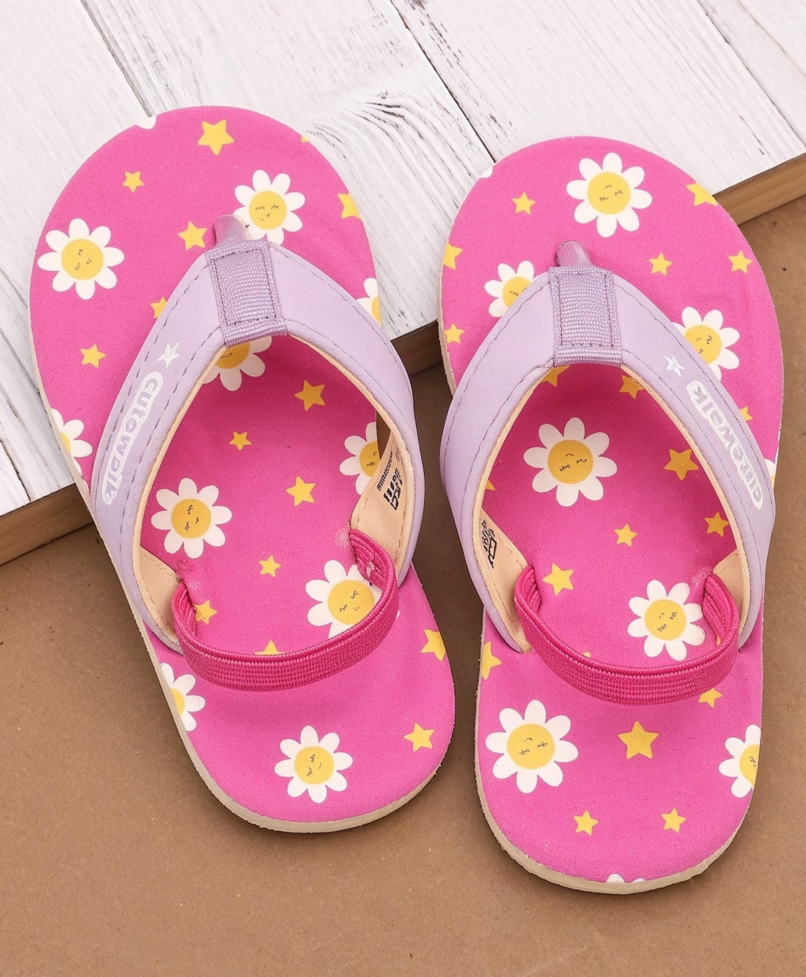 Cute Walk by Babyhug Floral Printed Flip Flops with Back Strap - Pink-image-21