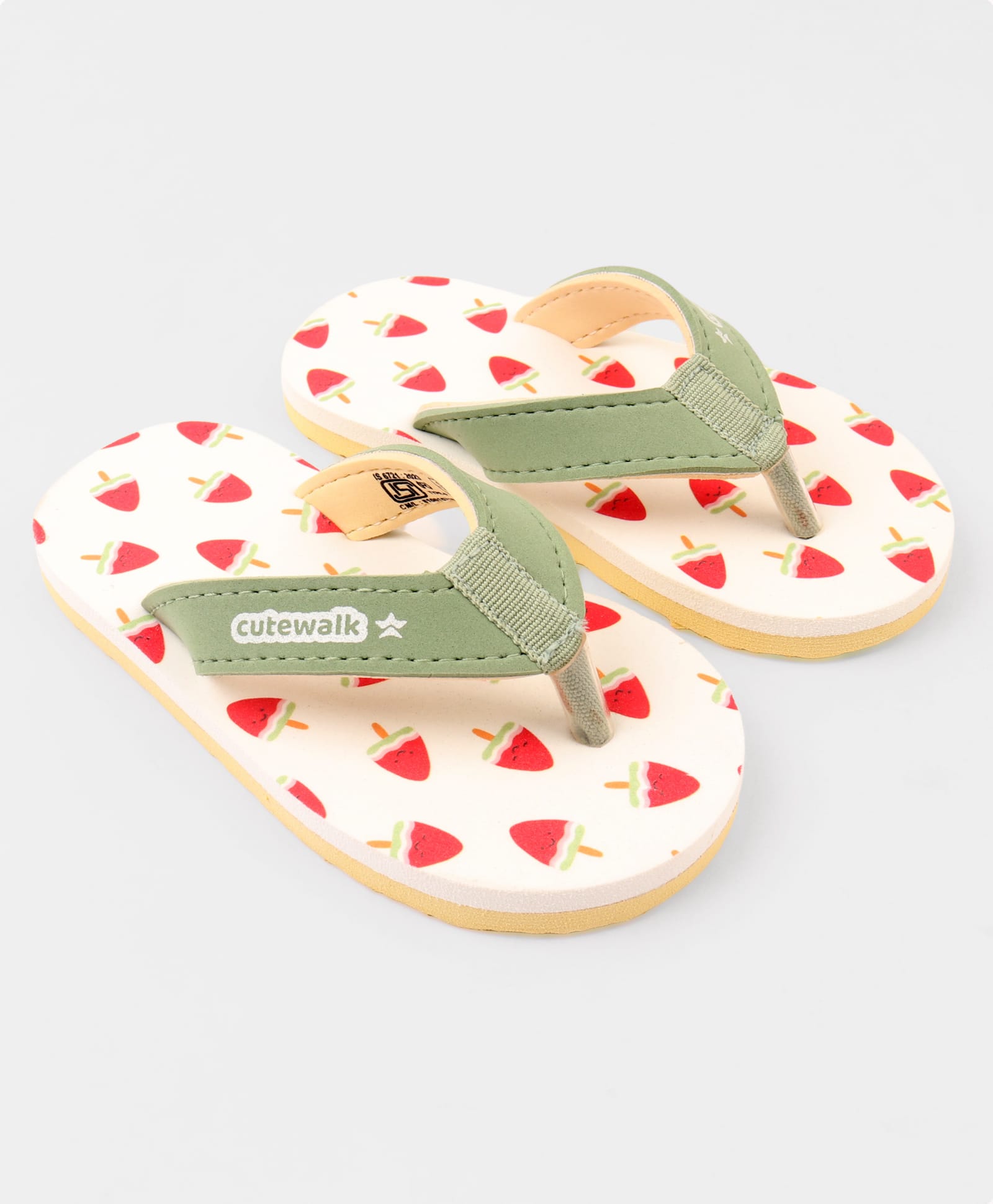 Cute Walk by Babyhug Ice Cream Printed Slip On Flip Flops -Light Green-image-46