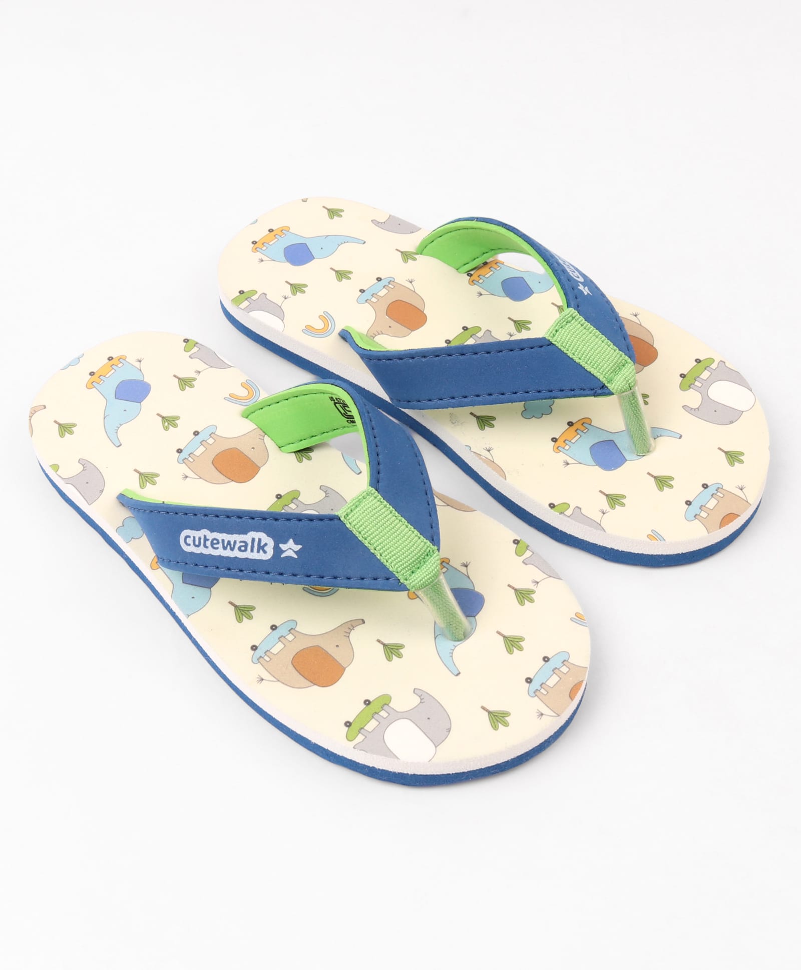 Cute Walk by Babyhug Elephant Printed Slip On Flip Flops -Blue-image-35