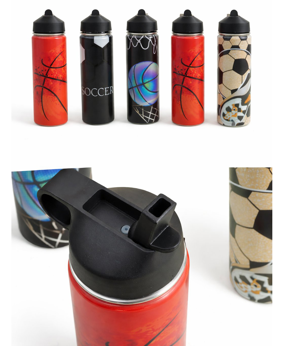 Sanjary 750ml Single Wall Stainless Steel Sports Water Bottle Non Sipper Leak Proof Printed Design Reusable Gym School Travel Bottle color design may vary-image-6