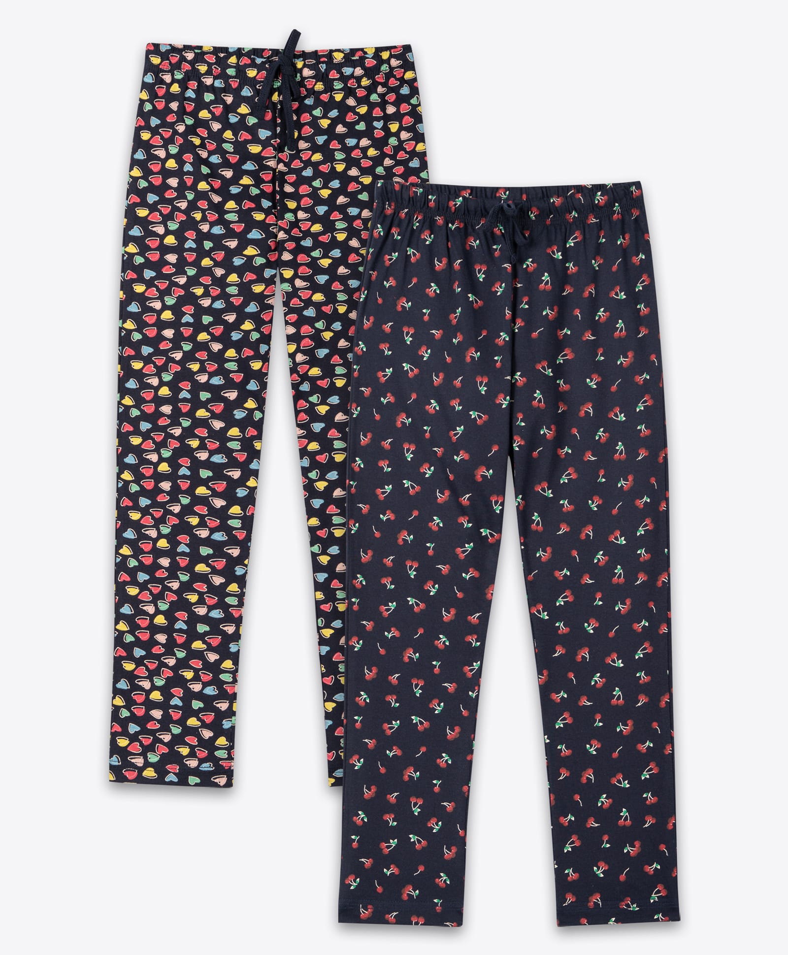 Ariel Cotton Knit Pack Of 2 Hearts & Cherry Printed Pajamas - Multi Colour & Black-picture-11