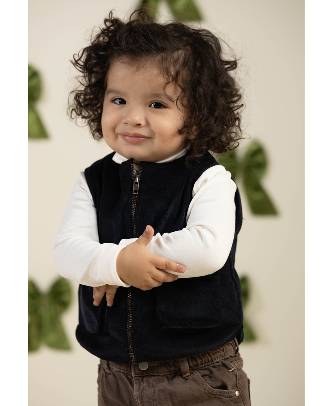 Tiber Taber Corduroy Woven Sleeveless Solid Light Winter Jacket - Navy Blue-image-14