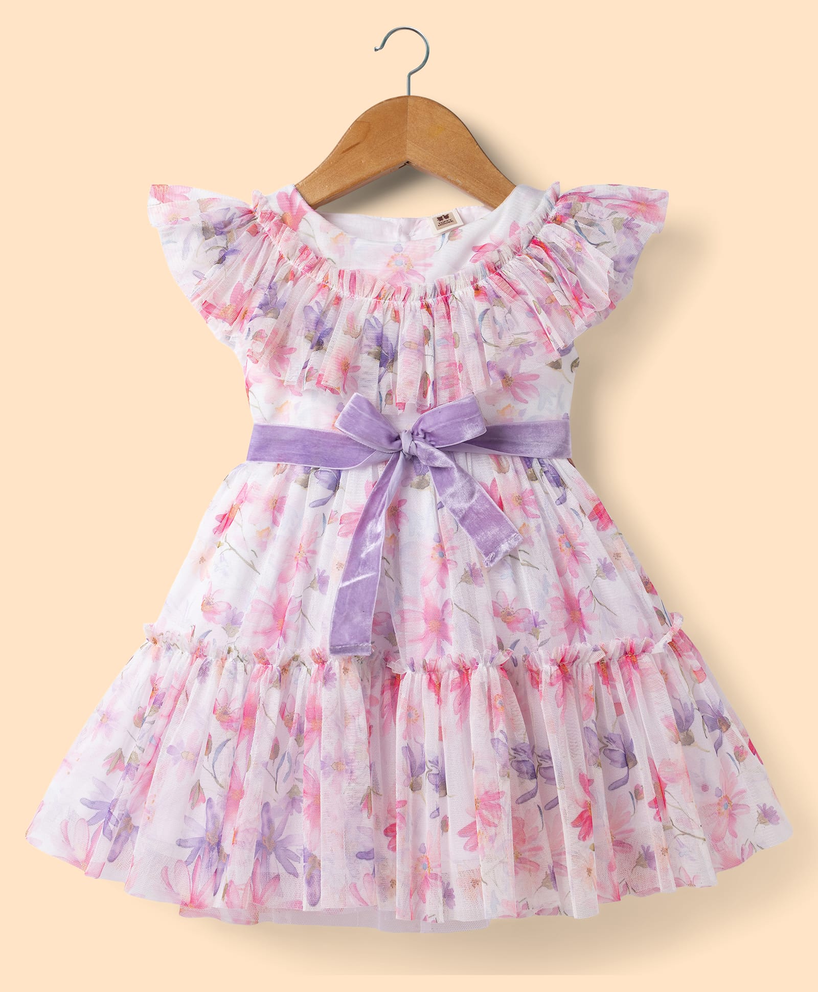 ToffyHouse Knit Sleeveless Party Dress With Floral Print - White-image-30