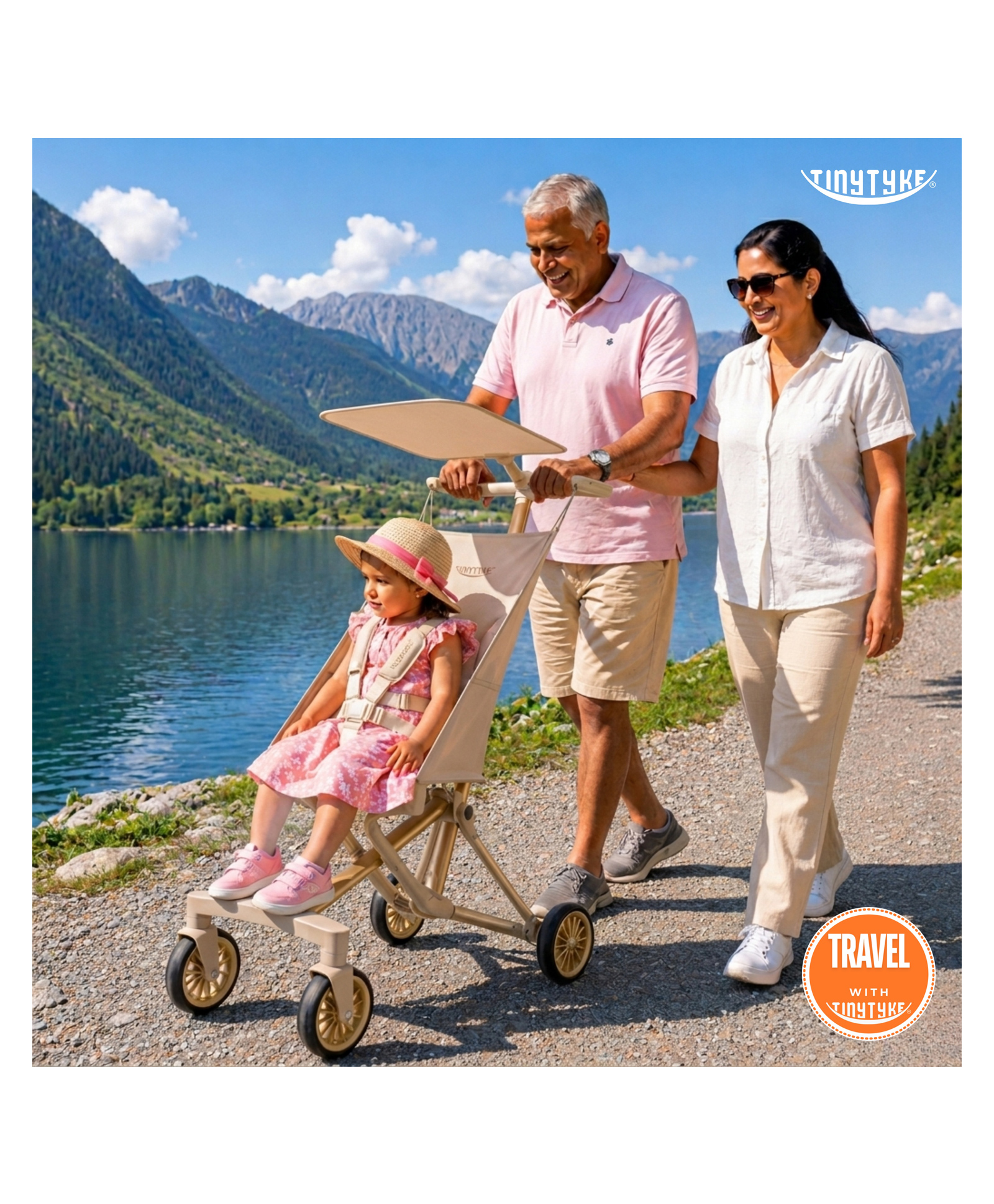 TinyTyke Urban Glide (T3) Lightweight Travel Stroller for Baby | Ultra-Light 4.3 kg Cabin-Friendly | Beige-image-35