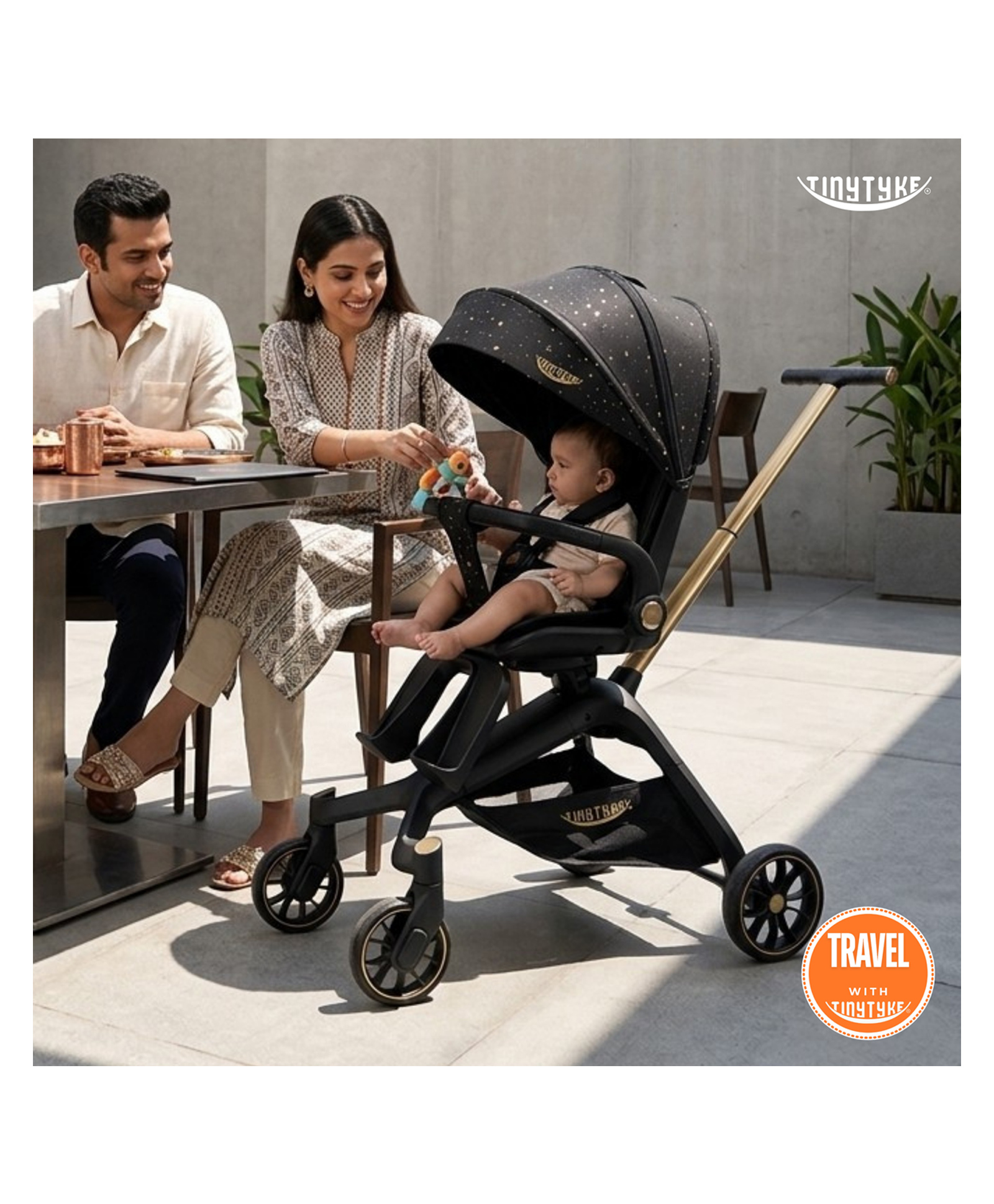 tiny tyke TinyTyke Urban Glide (T6) Luxury Stroller with Parent-Facing and Forward-Facing Reversible Seat | Newborn Ready with 3-Position Recline and One-touch Fold | Black-picture-19