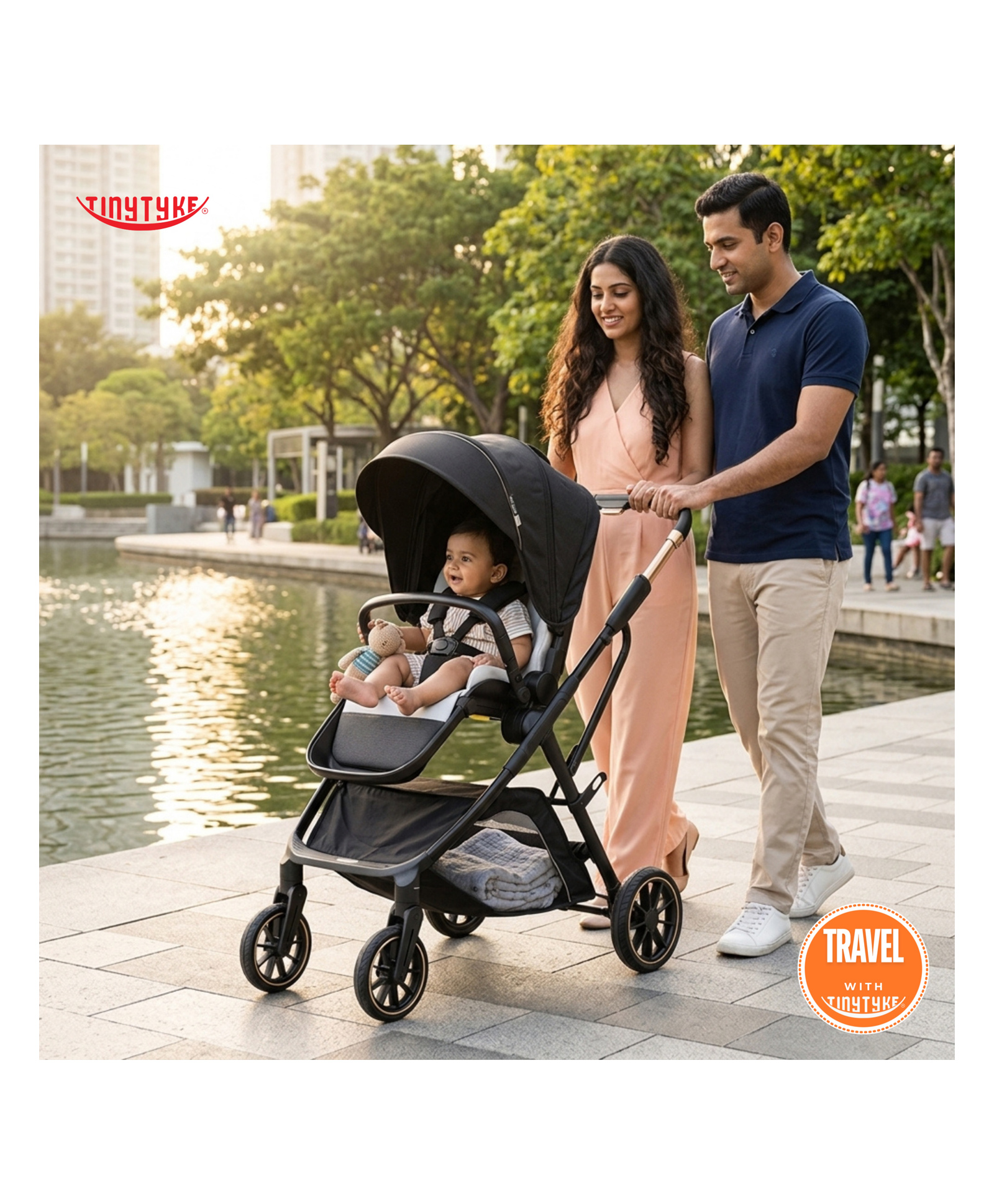 tiny tyke TinyTyke Urban Glide (T7) Travel System Stroller | Reversible Seating | 3-Position Recline and One-touch Fold | 0-40 Months | Black-picture-19