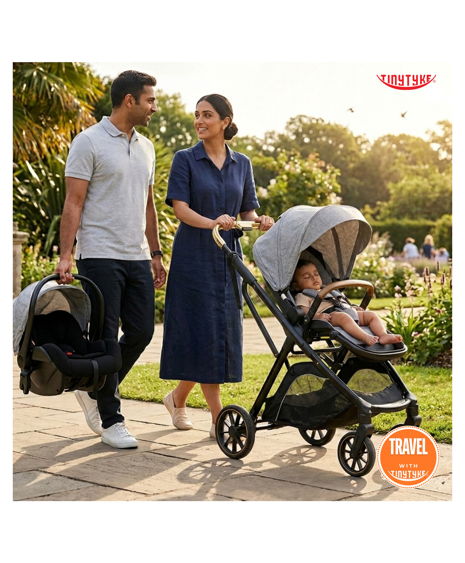 tiny tyke TinyTyke Urban Glide (T7) Two Essentials, One Purchase | Travel System Stroller with Car Seat & Reversible Seating | 3-Position Recline and One-touch Fold | 0-40 Months | Grey-picture-24