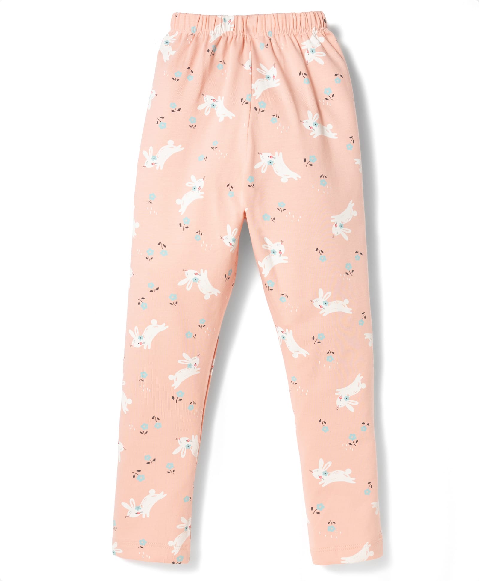 Simply Cotton Lycra Knit Full Length Leggings with Bunny Print - Baby Pink-image-23