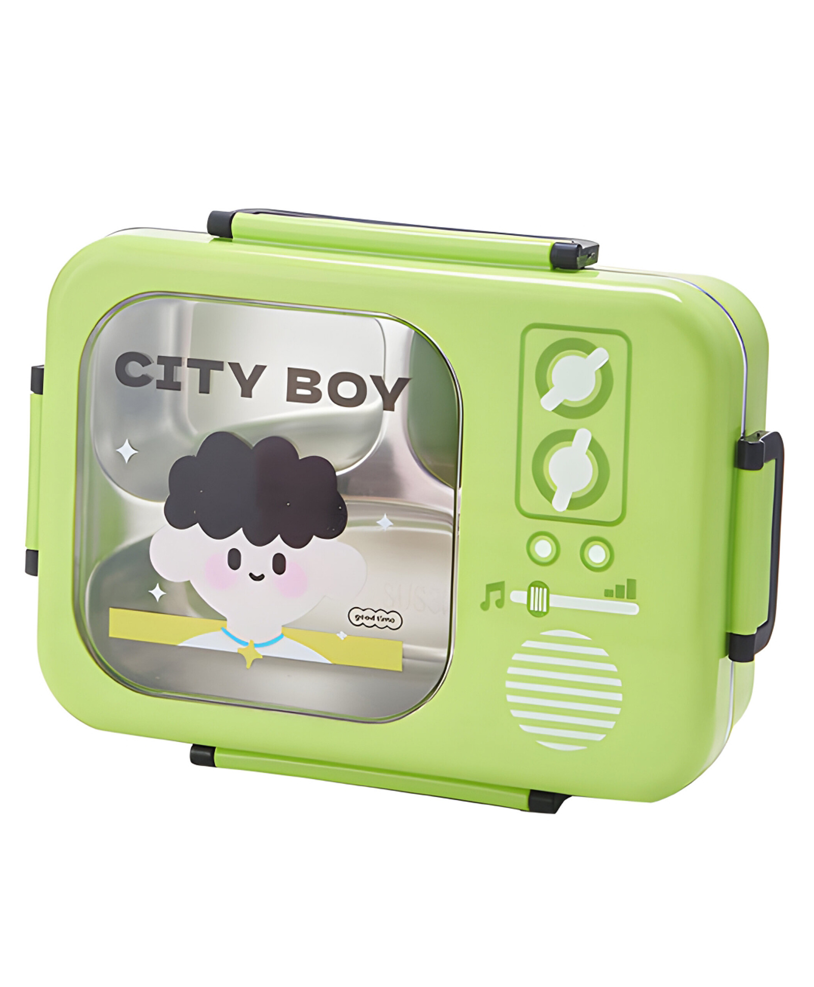 SCHOOLISH Radio-Themed Insulated Steel Mesh Green - 640 ml-image-11