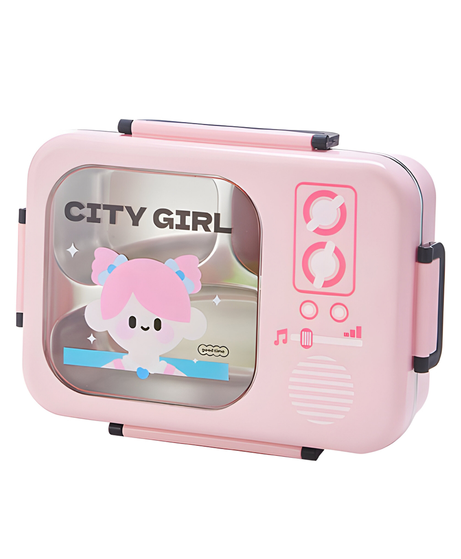 SCHOOLISH Stainless Steel Lunch Box With Spoon Pink - 640 ml