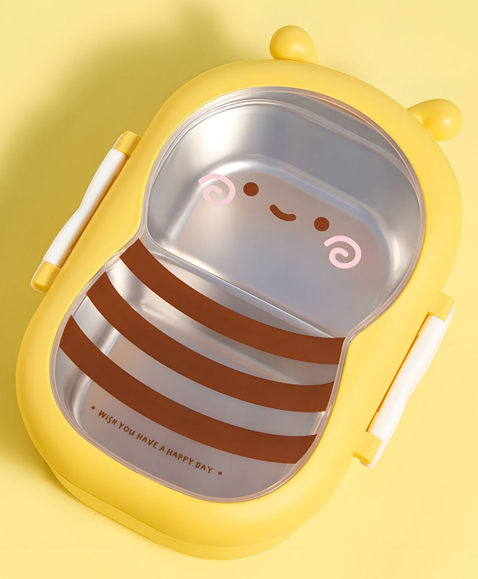 SCHOOLISH Stainless Steel Lunch Box Yellow - 1 Ltr-image-15