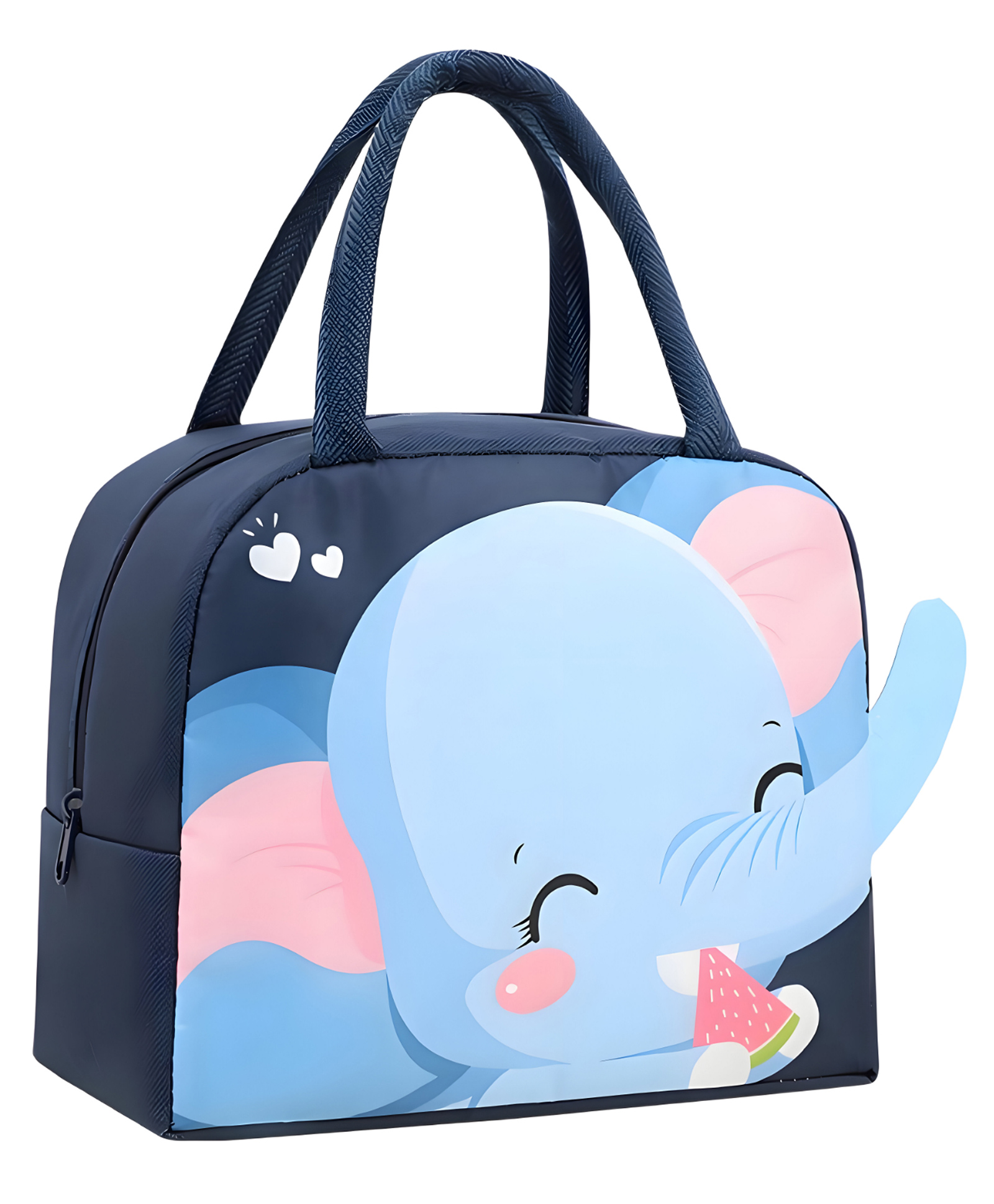 SCHOOLISH 3D Printed Hot & Cold Leak Proof Lunch Bag for Office School Kids Men & Women Storage Bag with Handle Tiffin Bag Elephant Pack of 1- Blue-image-47