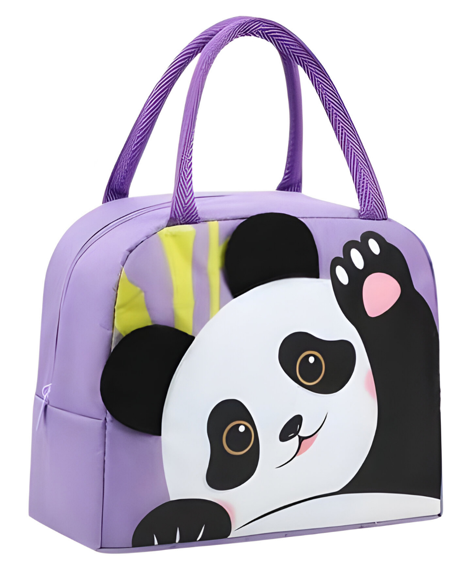 SCHOOLISH 3D Printed Hot & Cold Leak Proof Lunch Bag for Office School Kids Men & Women Storage Bag with Handle Tiffin Bag Panda Pack of 1- Purple-picture-45