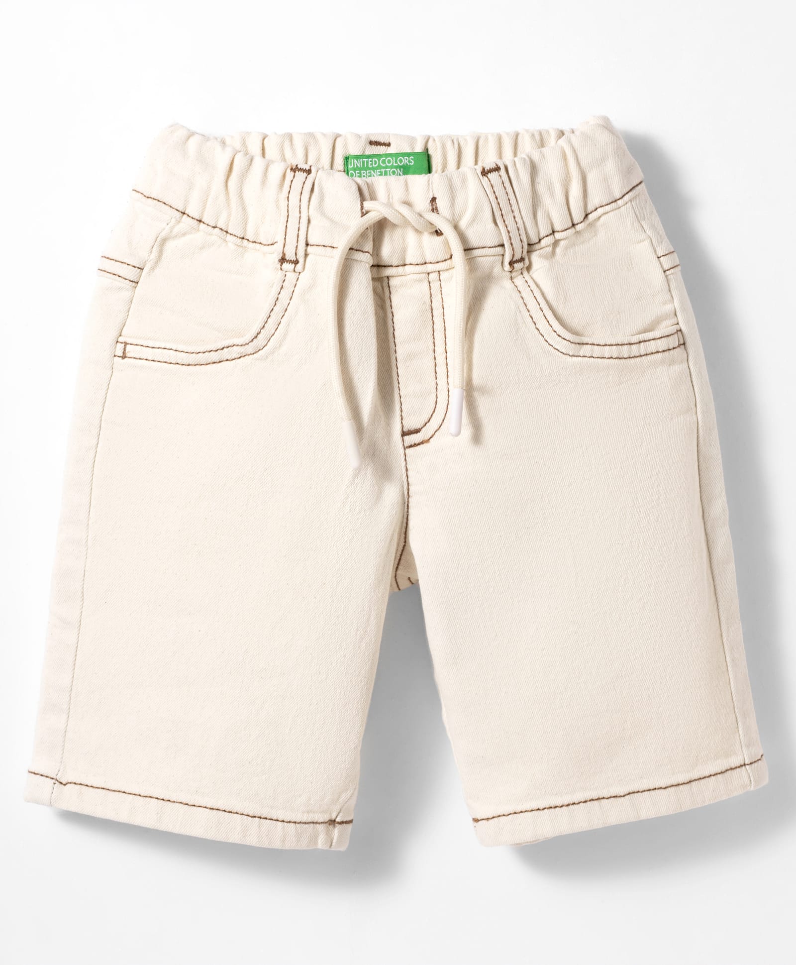 UCB Woven Knee Length Solid Color Shorts - Cream-picture-28