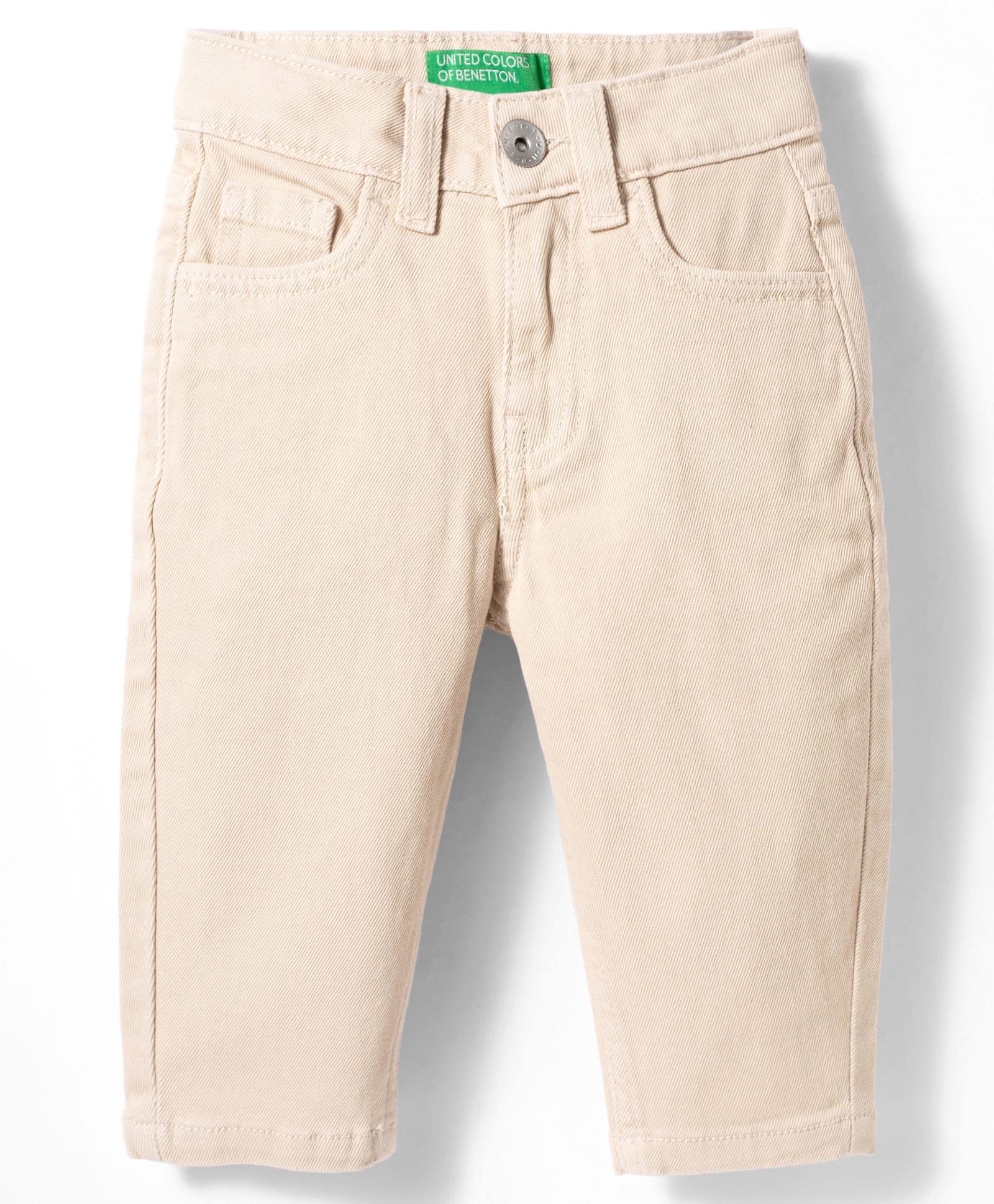UCB Cotton Elastane Woven Full Lenght Solid Color Trouser - Cream-image-33