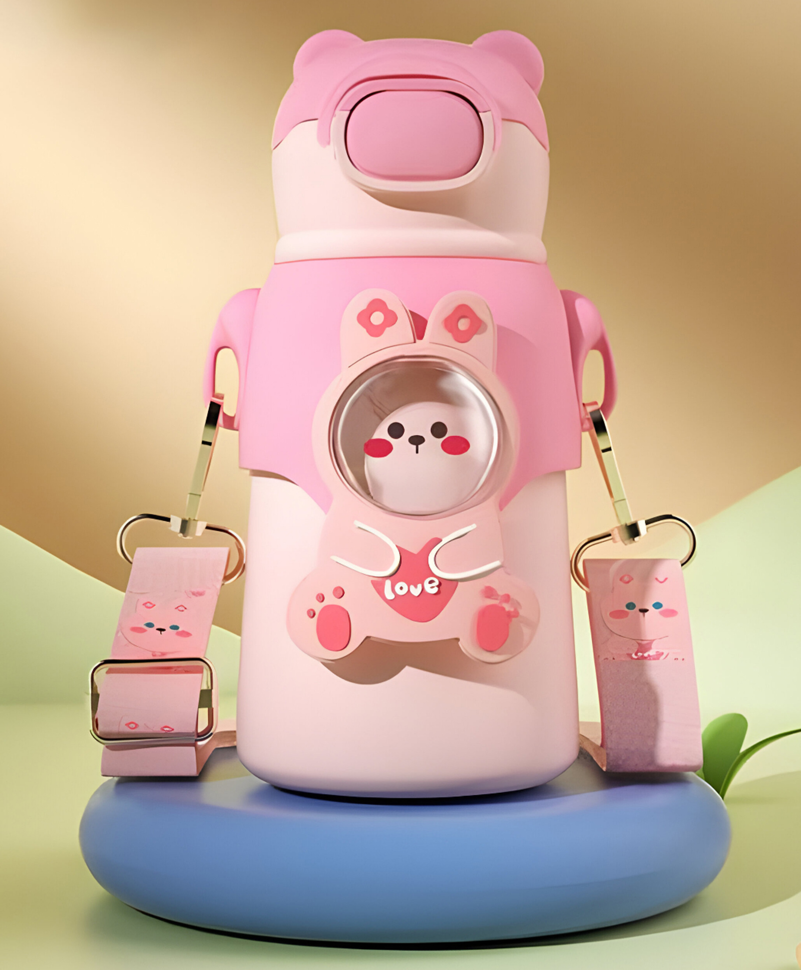 SCHOOLISH Kawaii Water Bottle with Straw, 520ml Stainless Steel Sports Water Bottle Portable Child Thermal Bottle Vacuum Drinking Cups Pack of 1 Pink - 520 ml-image-23