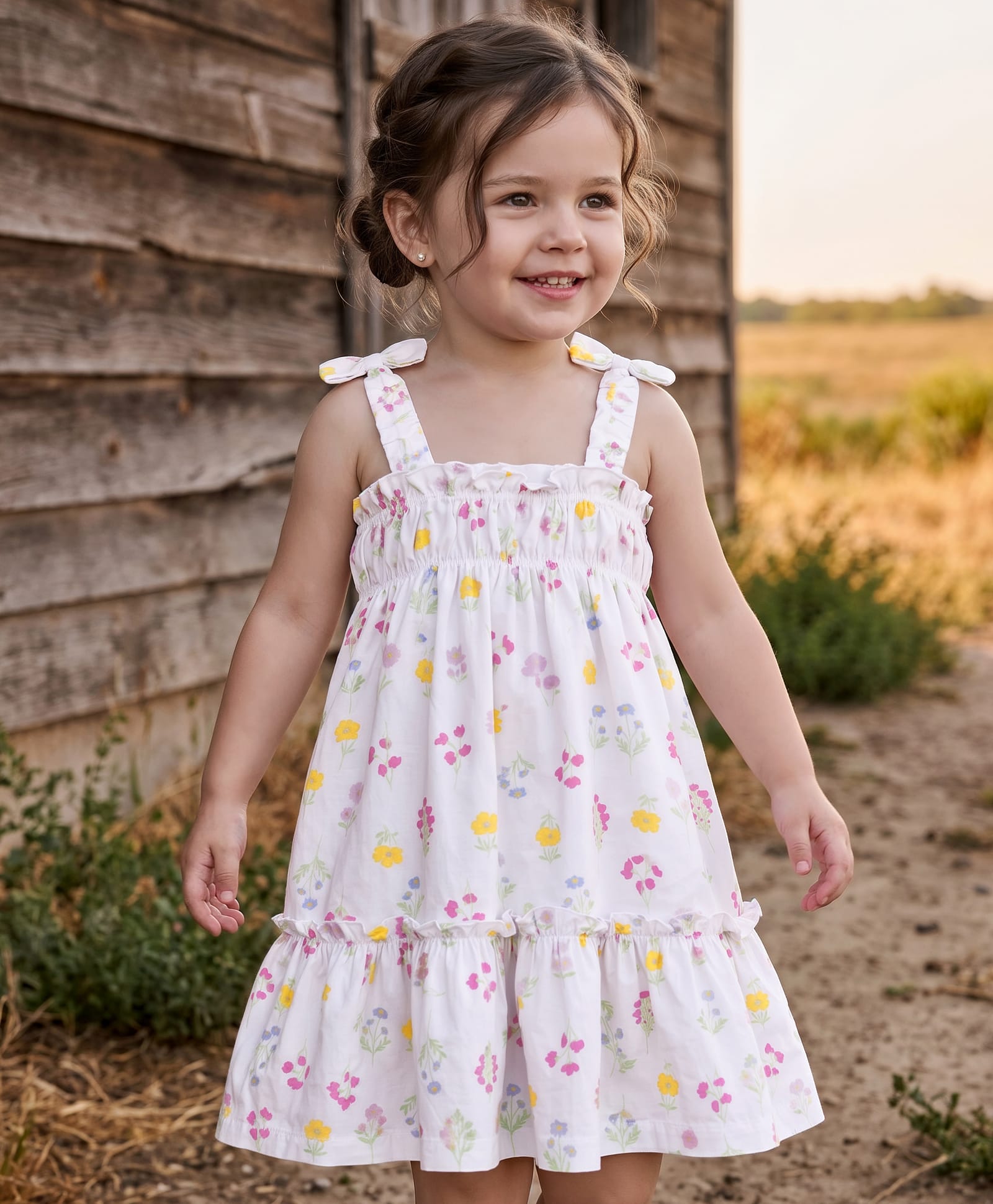 Babyhug Knitted One Piece Dresses/Frocks with Shoulder Straps and Floral Print White 12-18 Months-image-48