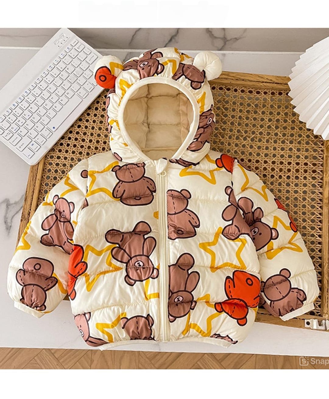 Babymoon Full Sleeve Teddy Winter Kids Sweater Jackets Cardigan - Brown-image-48