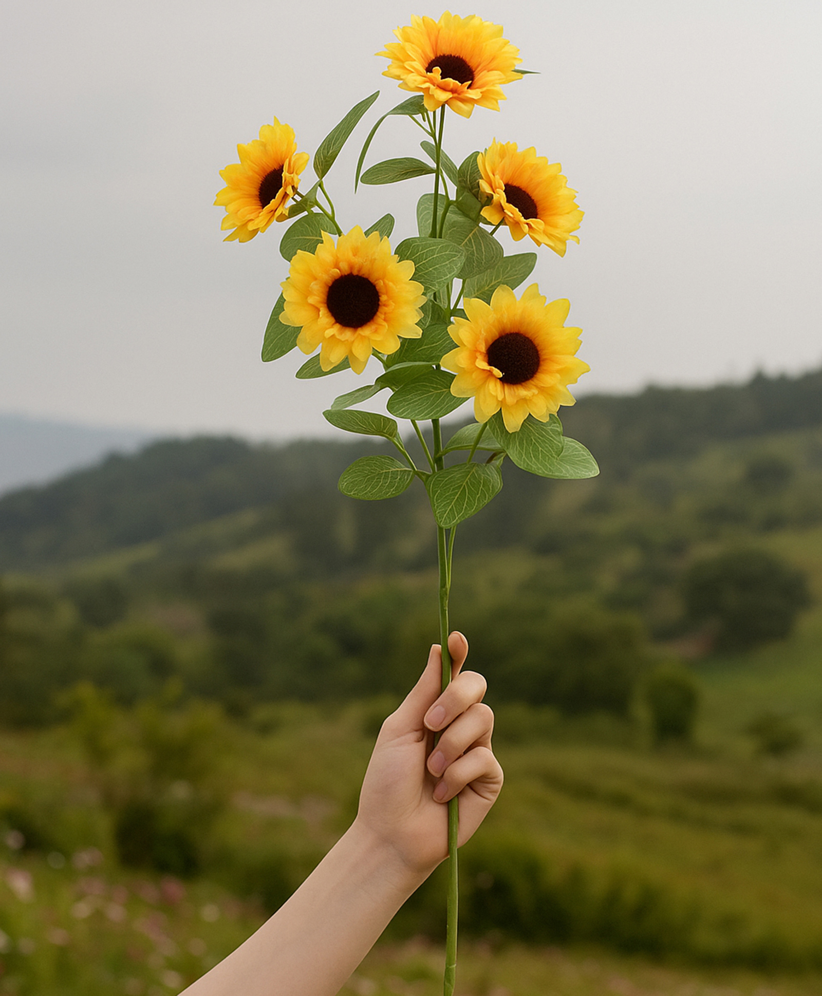 Foliyaj Artificial Sunflower Stick - 1 pc-image-19
