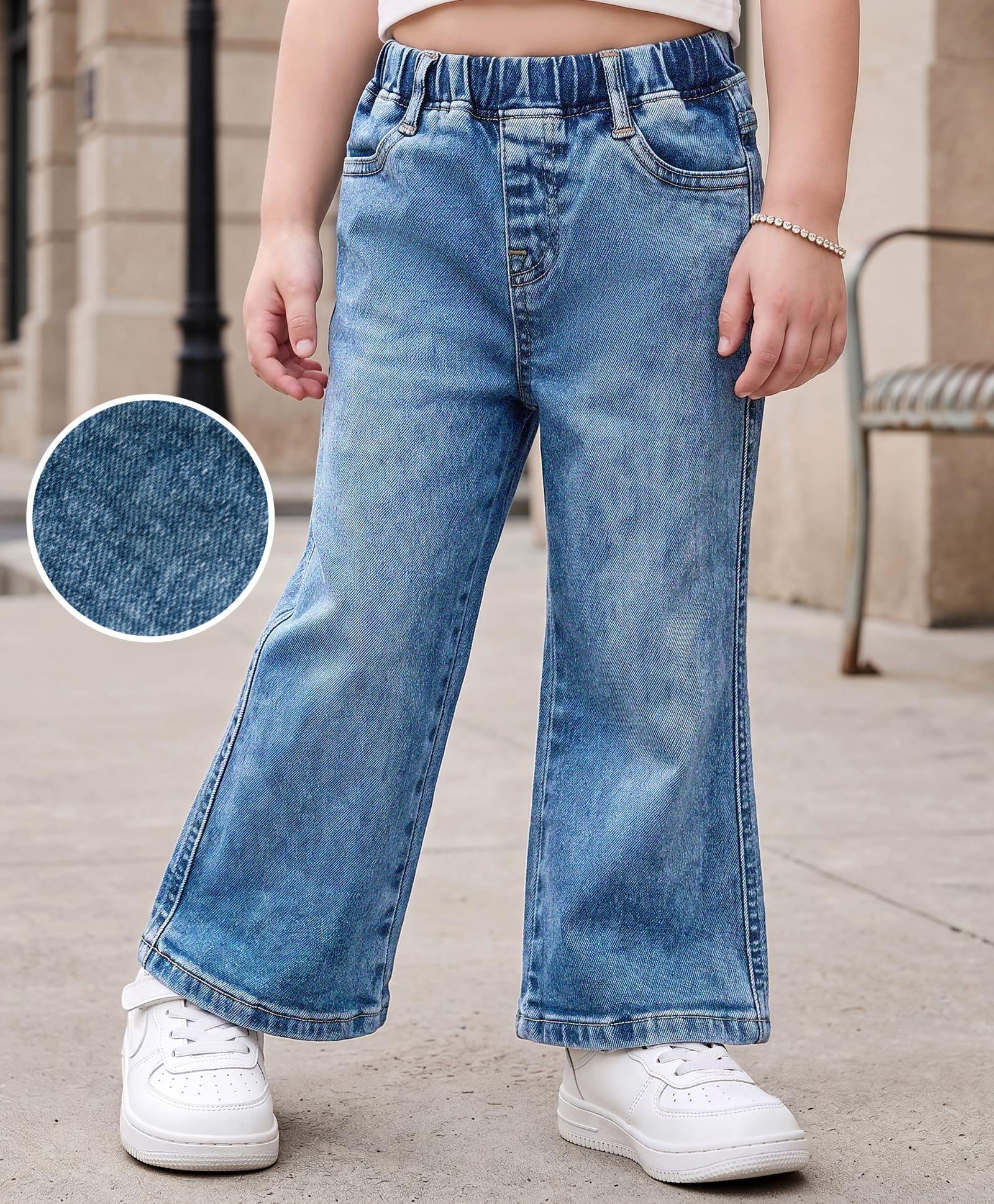 Mark & Mia Cotton Lycra Full Length Denim Jeans With Back Pocket Embroidery Detailing - Blue-picture-33