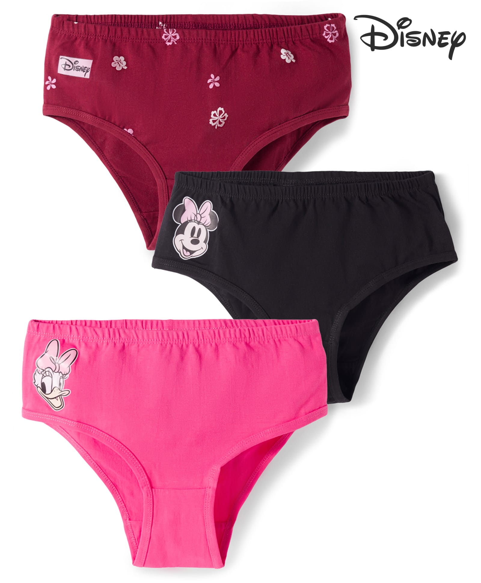 Pine Kids Disney Lycra Knit Panties With Minnie Mouse Graphics Pack of 3 - Multicolor-image-30