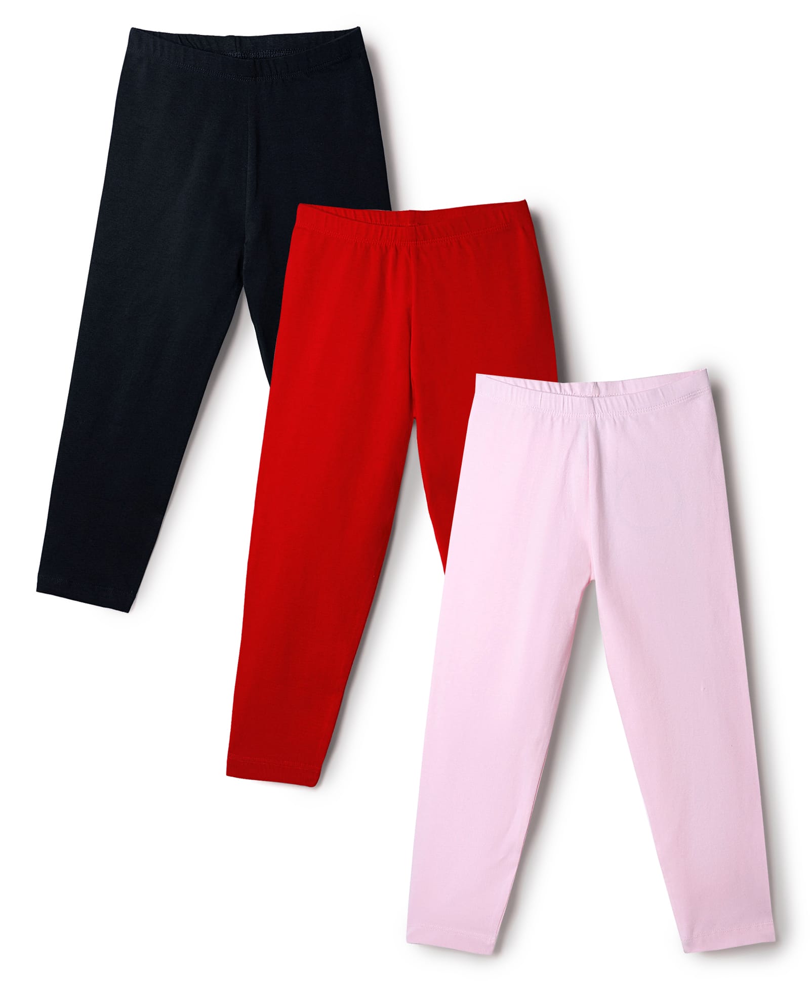 kookie kids india Kookie Kids Cotton Lycra Knit Full Length Solid Leggings Pack of 3 - Multicolor-picture-33