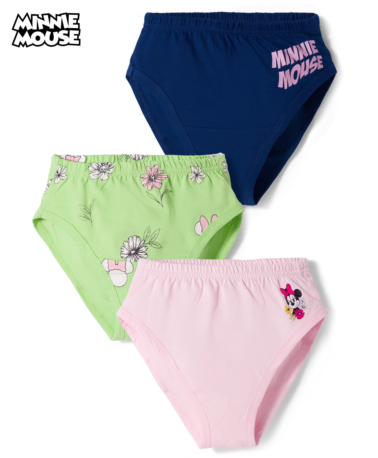 Pine Kids Disney Lycra Knit Panties With Minnie Mouse Graphic Pack of 3 - Multicolor-image-28
