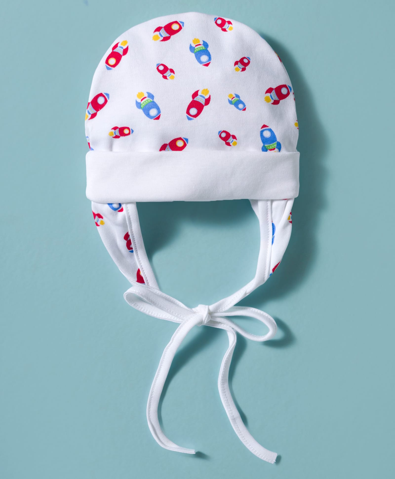 Ben Benny Interlock Knit Cap with Cover Ears Rocket Print White - Diameter 11 cm-image-39