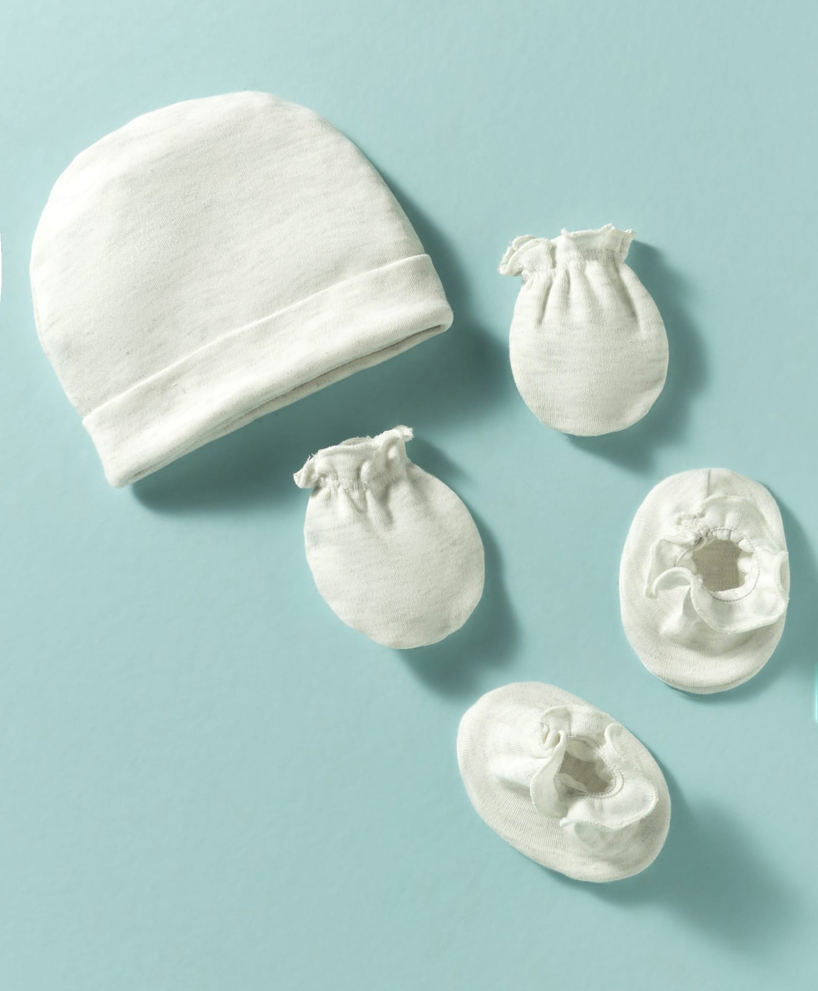 Ben Benny Interlock Knit Solid Colour Cap, Mitten & Booties Set White - Diameter 10 cm-picture-11