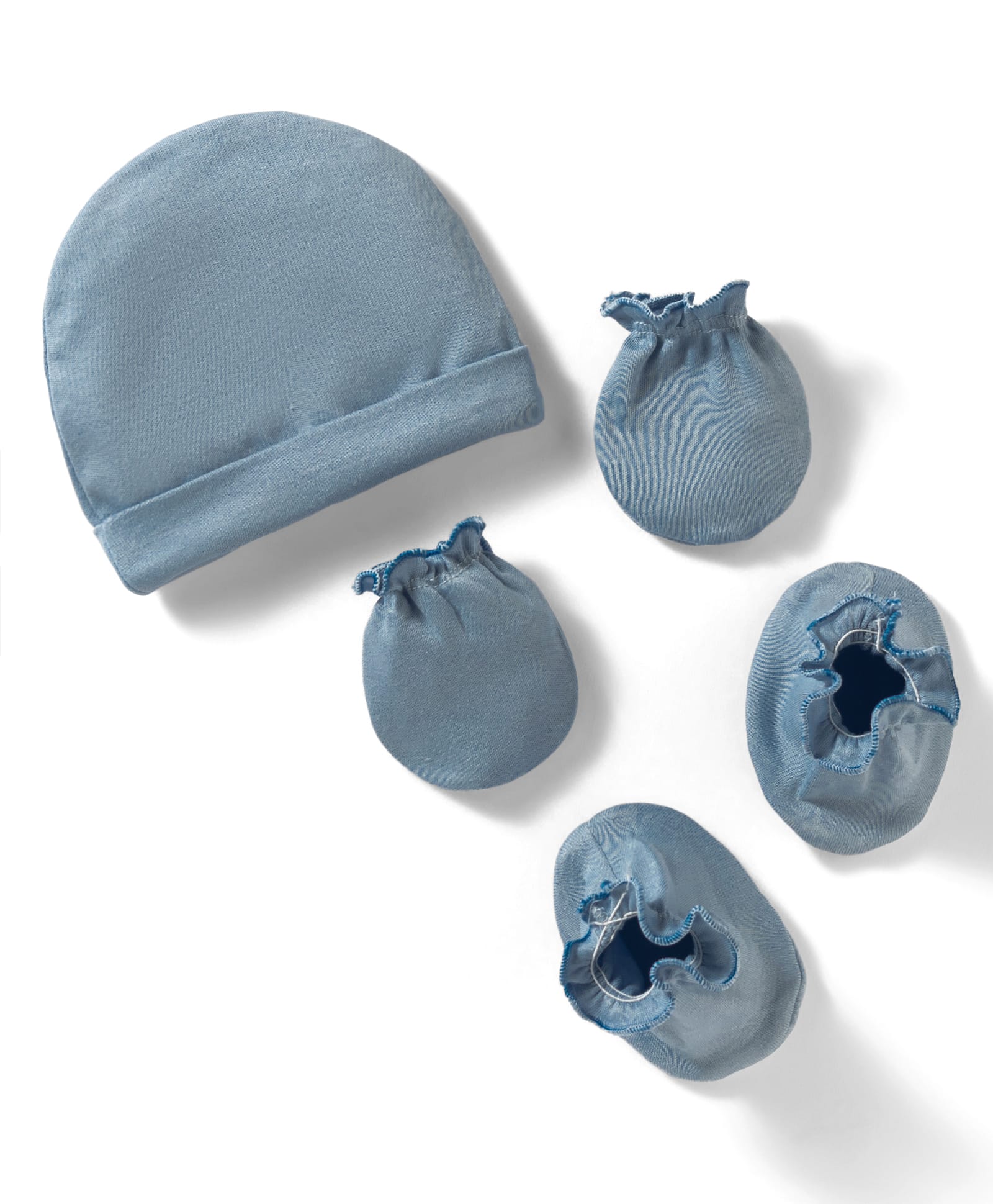 Ben Benny Interlock Knit Solid Colour Cap, Mitten & Booties Set Grey - Diameter 10 cm-picture-11