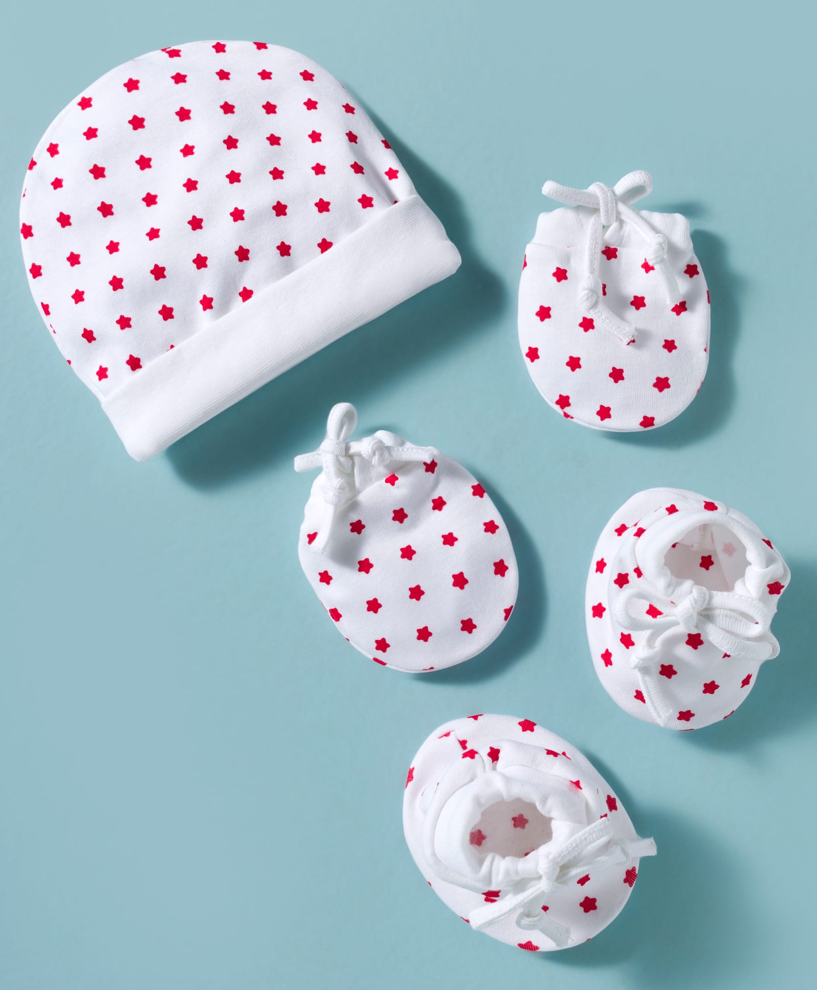 Ben Benny Single Jersey Knit Cap Mitten & Booties Set With Star Print Multicolor - Diameter 10 cm-picture-21