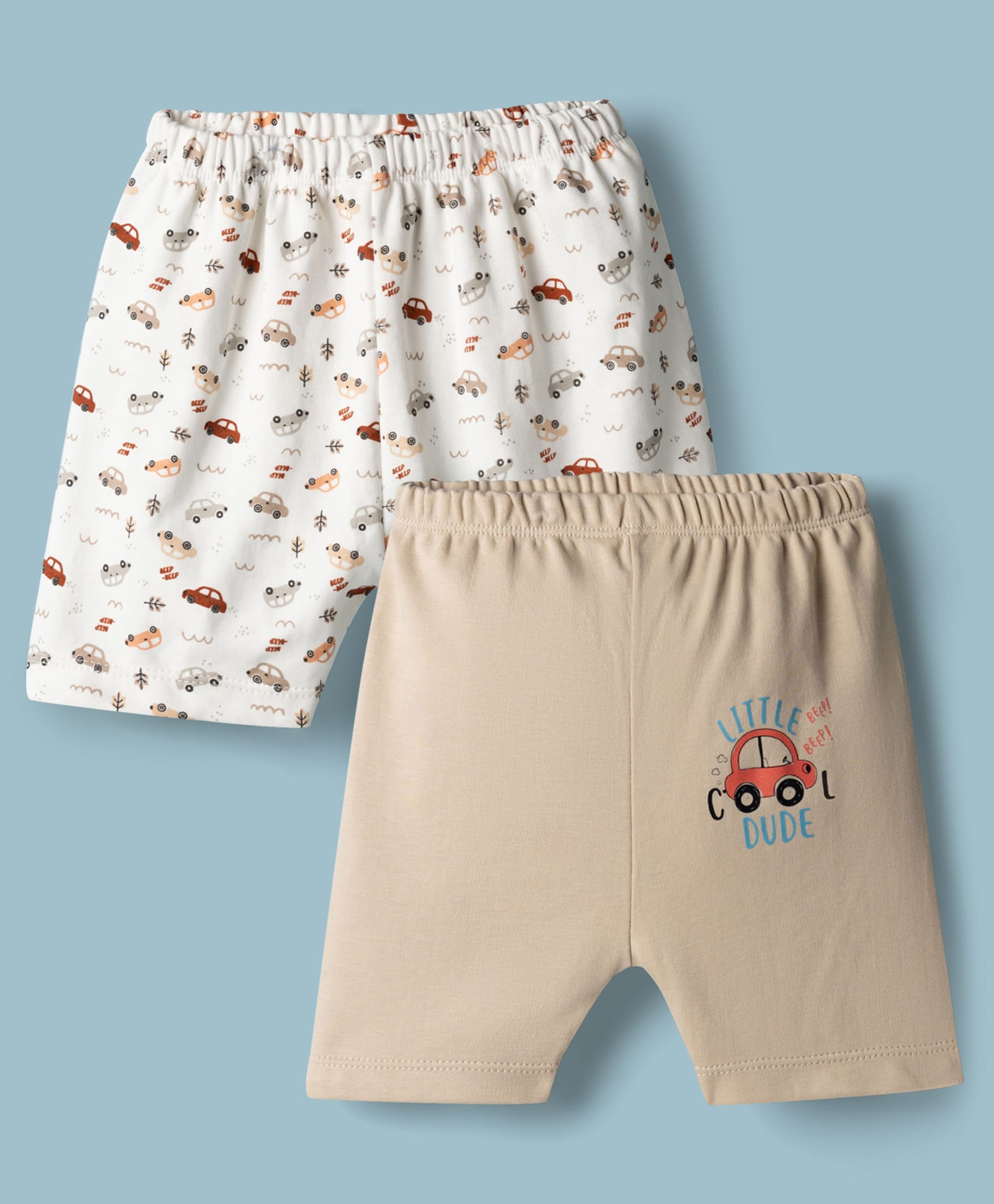 Ben Benny Interlock Knit Knee Length Shorts With Car Print Pack - Multicolor-picture-22