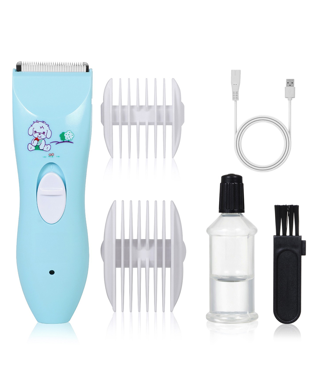 Q Devices Electric Hair Trimmer for Kids Low Noise, Waterproof, Usb Rechargeable Cordless Haircut Kit (Blue)-picture-16