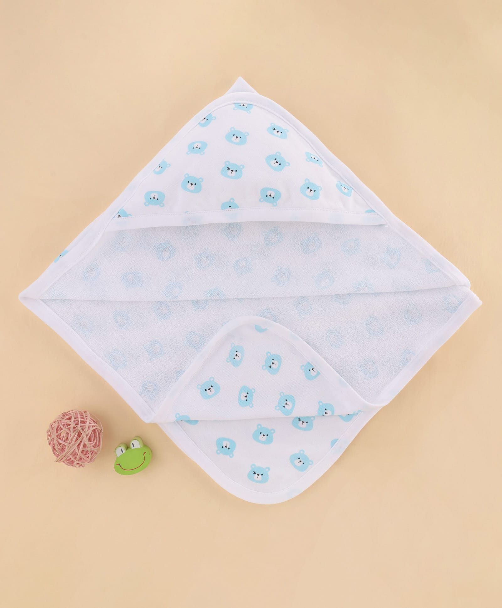 Rupa Peek A Boo Interlock Knit Unisex Towel & Wrappers With Yellow Bear Print L 73 x B 70.5 cm - Offwhite-image-33