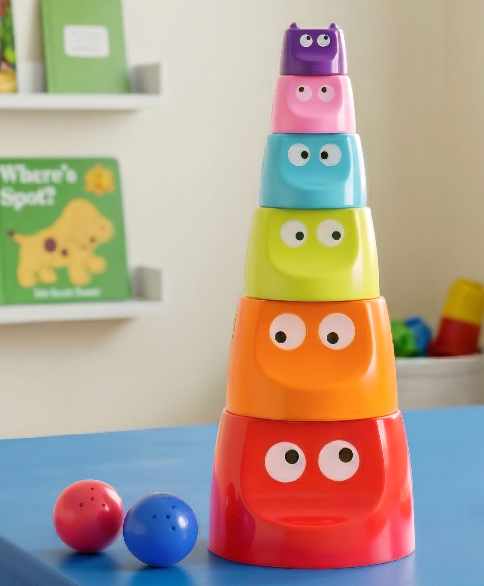 Stacking Cups with Balls Toy for Kids| Educational Stack & Play Activity Toy| Improves Brain Development| Color Recognition & Hand-Eye Coordination| BIS Certified-image-15