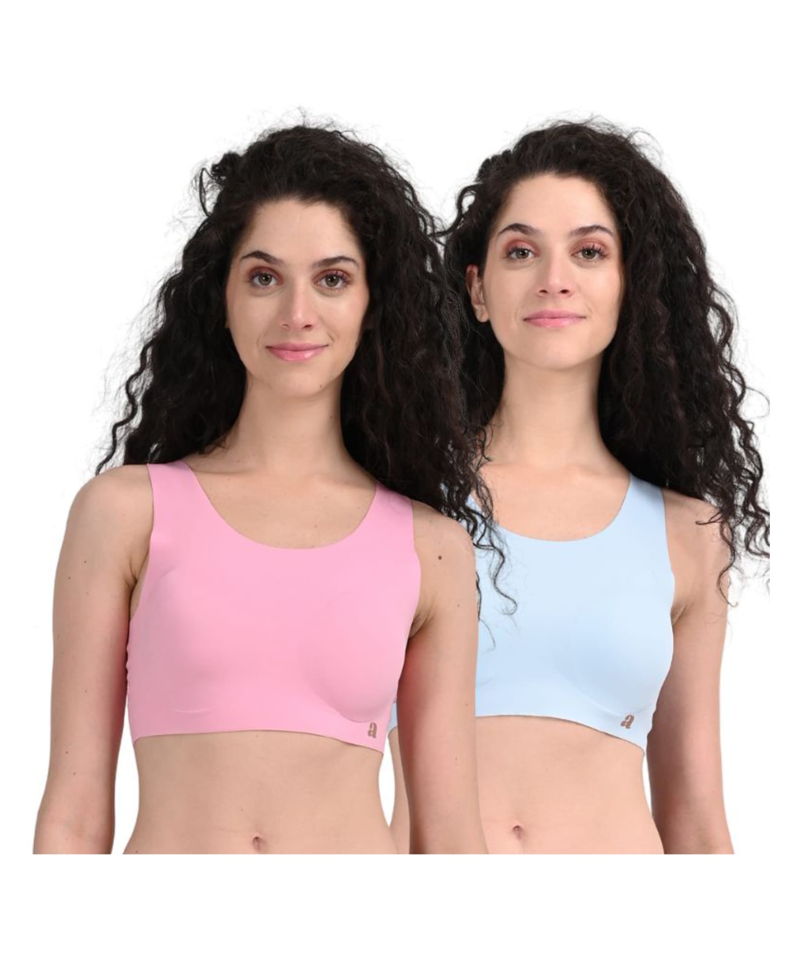 Adira Knit Pack Of 2 Solid Bra - Sea Pink & Blue Haze-image-40