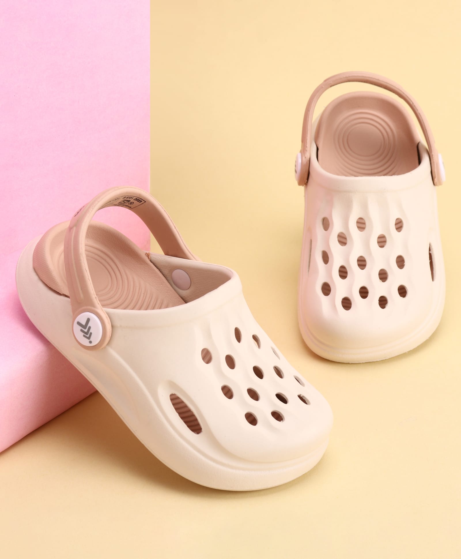 Pine Kids Back Strap Closure Solid Colour Clogs - Beige & Peach-picture-19