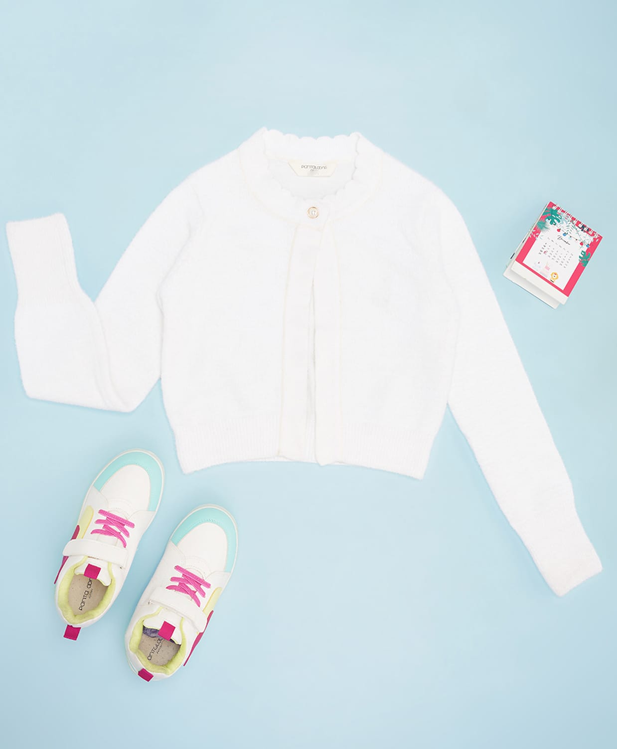 Pantaloons Junior Knit Full Sleeves Solid Sweater - Off White-image-1