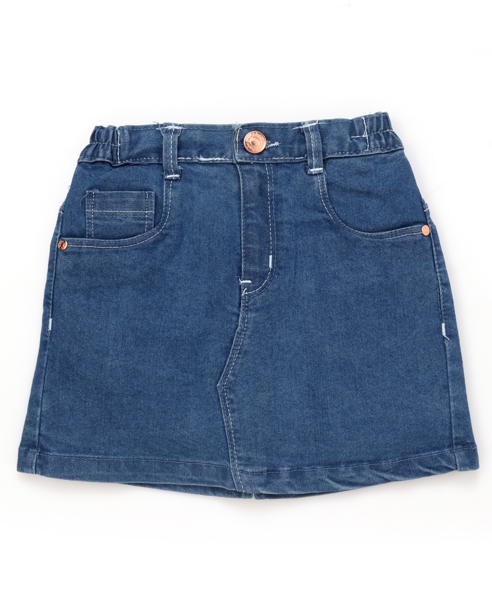 Babyhug Mid Thigh Length Solid Color Denim Skirt - Blue-picture-19