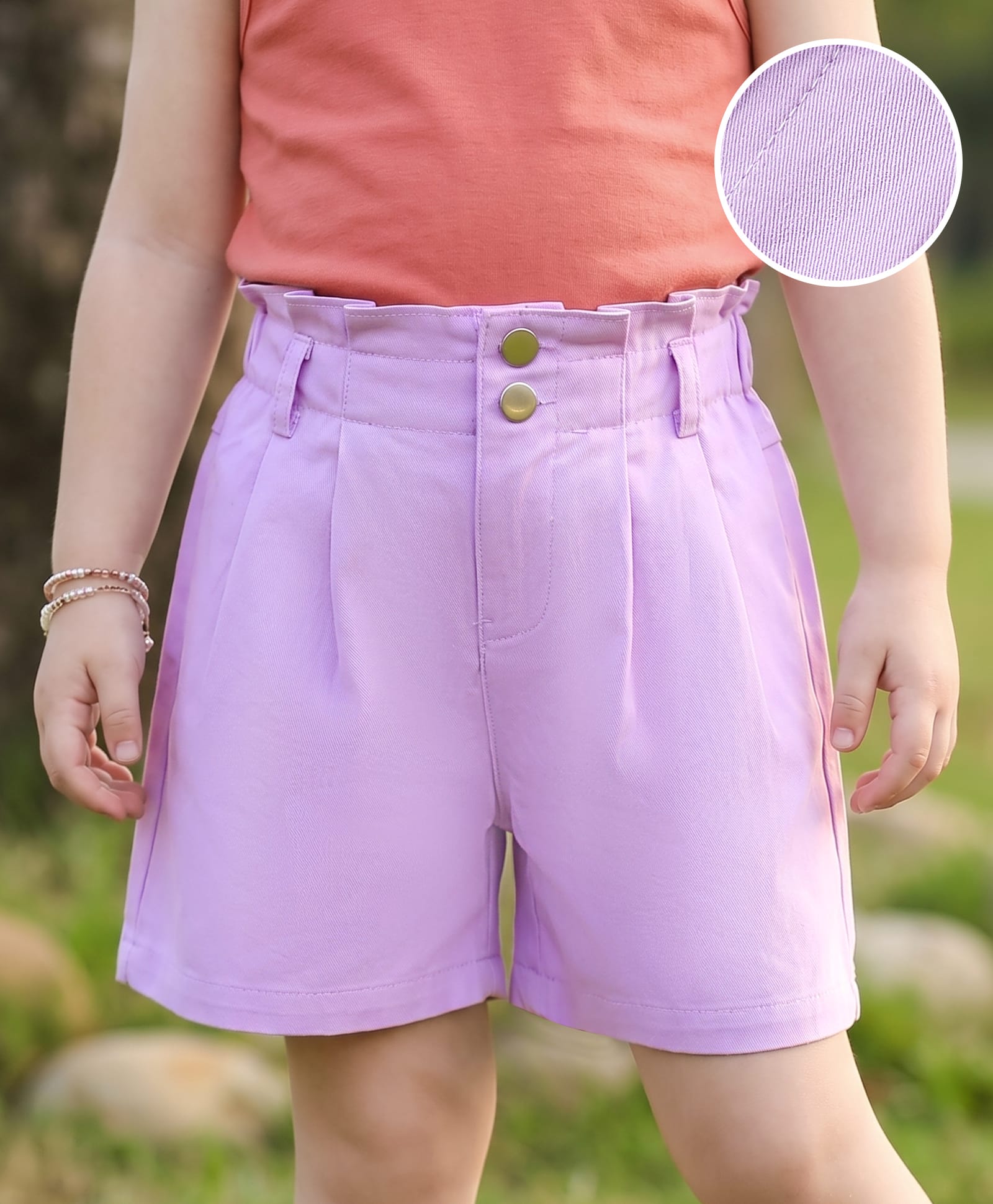 Mark & Mia Cotton Solid Shorts - Purple-image-43