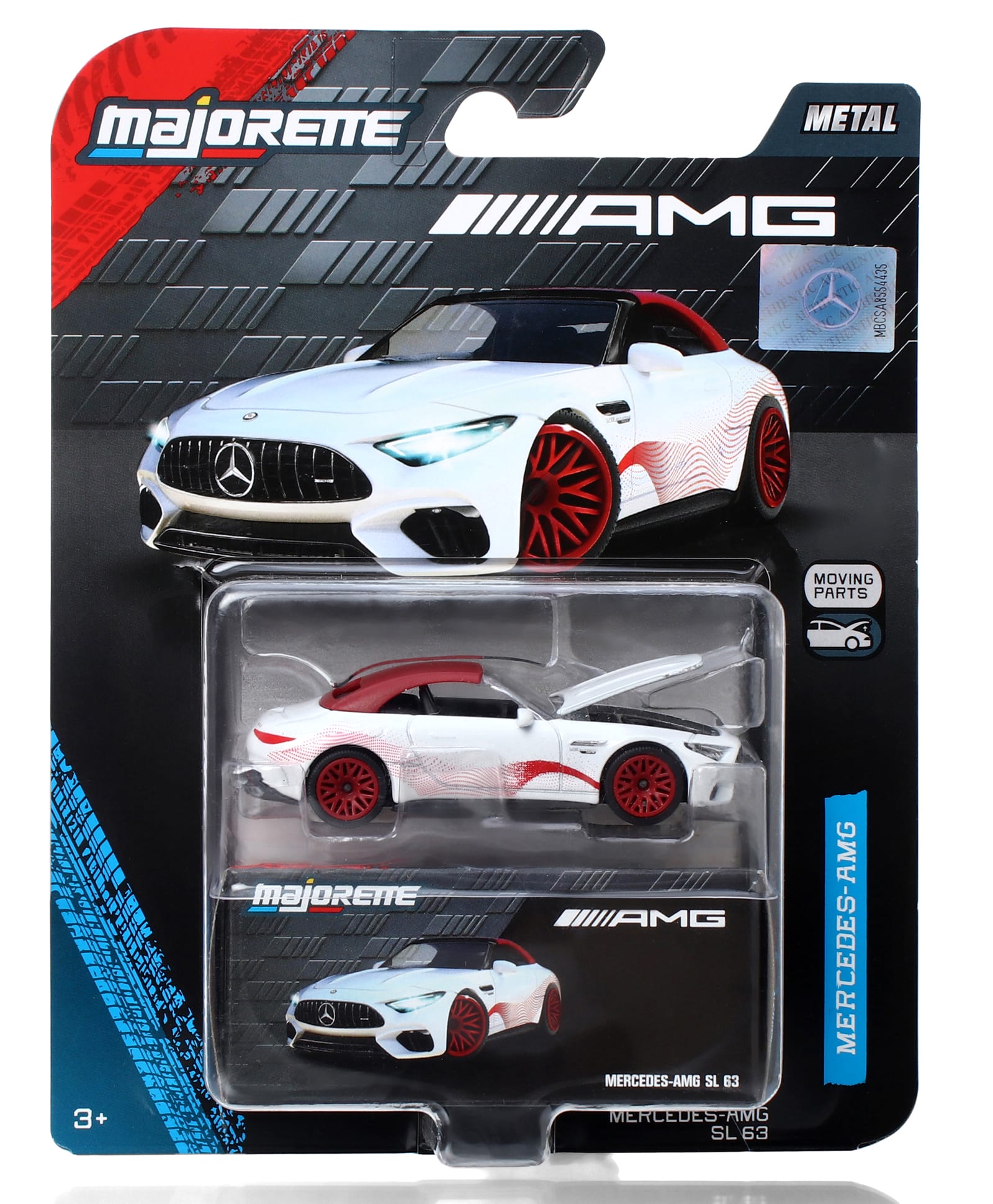 Majorette Mercedes AMG SL63 Deluxe Die Cast Toy Car - White & Red-image-22