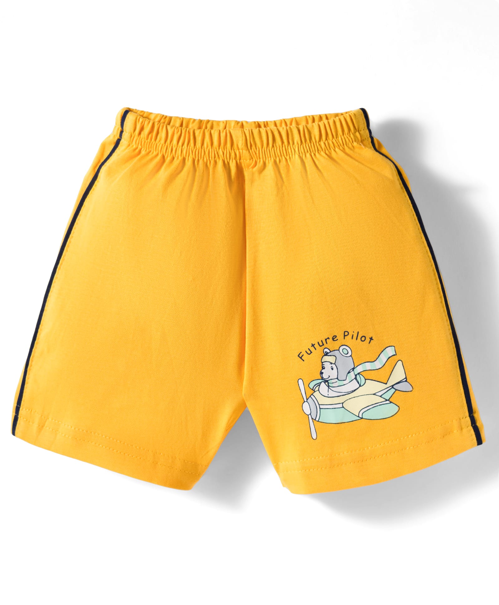 Tango Single Jersey Knit Above Knee Length Shorts with Bear Print - Golden-image-38