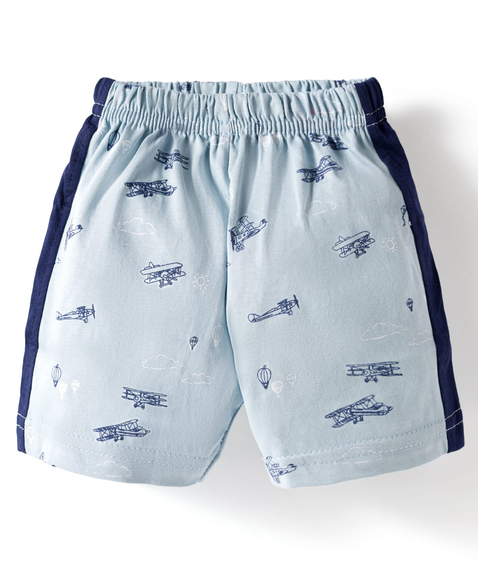 Tango Single Jersey Knit Above Knee Length Aeroplane Printed Shorts - Light Blue-picture-15