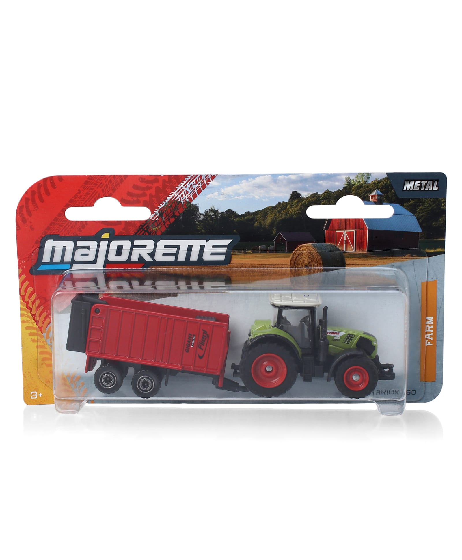 Majorette Class Arion 660 Die Cast Free Wheel Moving Farm Trailer - Green & Red-picture-48