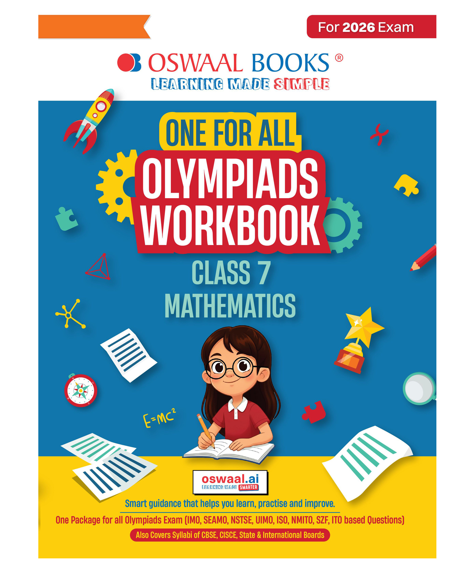 OSWAAL BOOKS One For All Olympiads Workbook Class 7 Maths | Questions for SOF IMO & Other Olympiad Exams 2026 | With Sample Practice Papers & Oswaal.AI-image-1