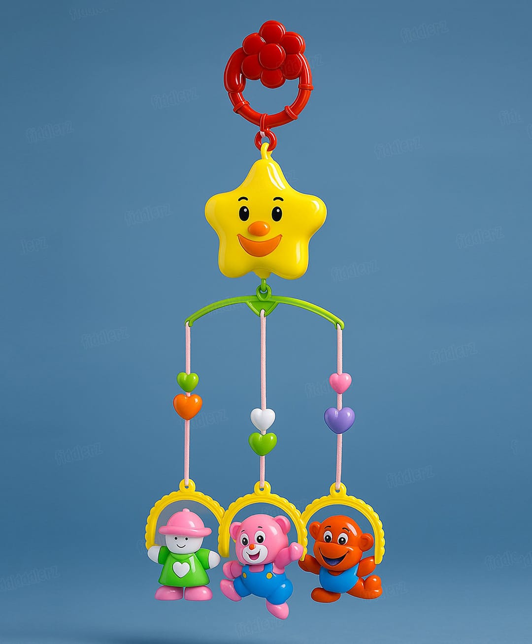 Fiddlerz Baby Musical Cot Mobile with Hanging Toys Colorful Star and Animal Characters Soothing Music and Rotating Feature Perfect for Babies for 1+ Months-image-31