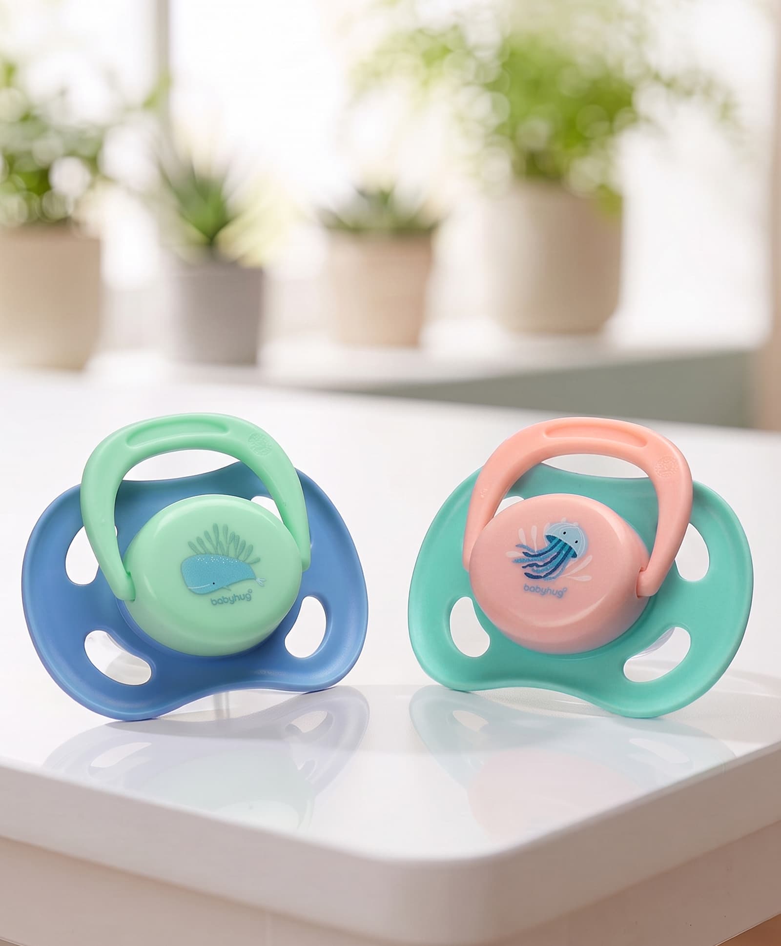 Babyhug Jellyfish Print Soft Silicone Orthodontic Pacifier Pack of 2| 3+ Months| Protective Hygienic Cap| Ultra Soft Silicone Teat| Food-Grade Silicone| BPA Free| Baby Safe-image-14