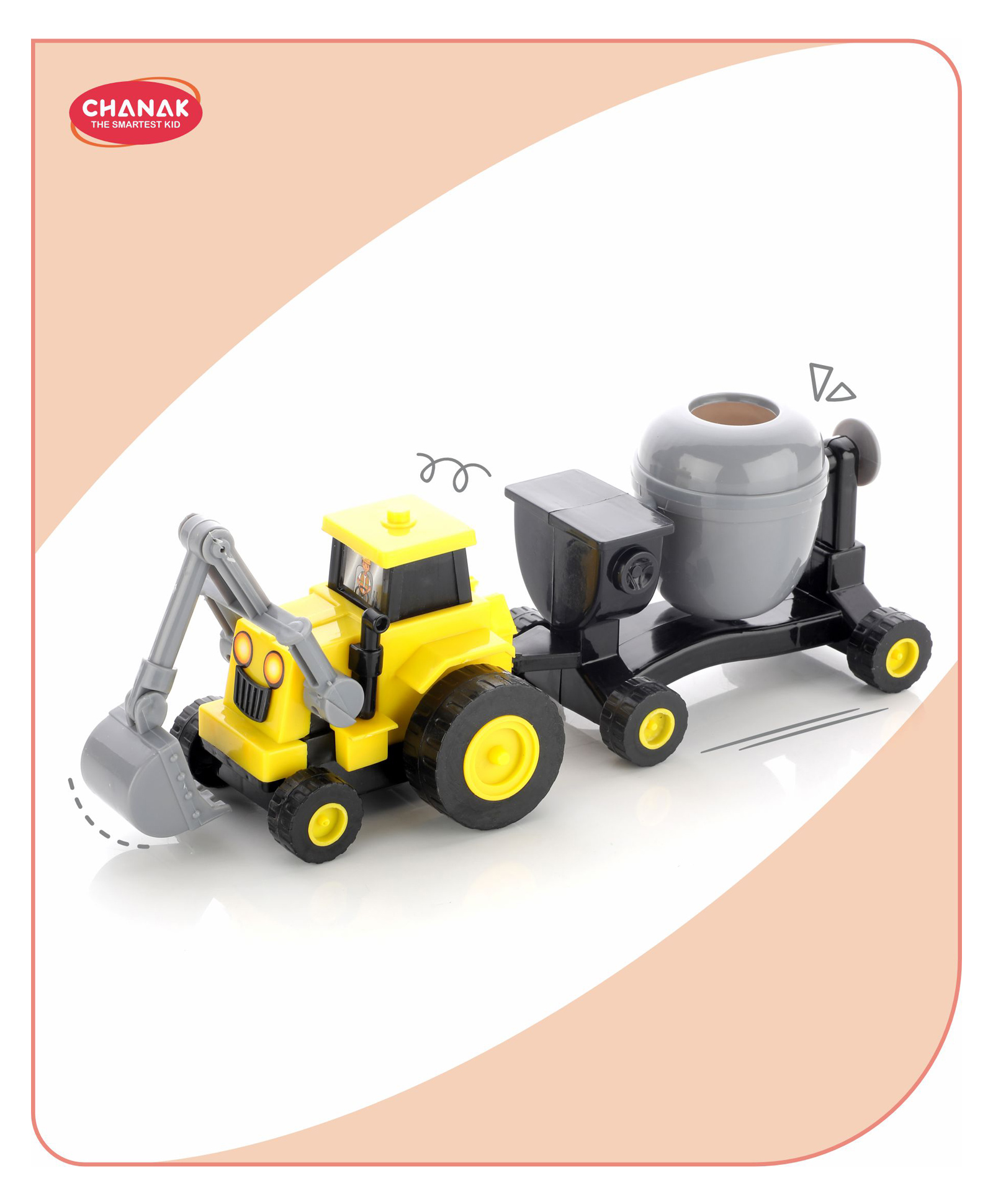 Aditi Toys Plastic Construction Vehicles Set Toy For Kids Friction Power Toys Set For Boys Road Roller Bulldozer Digger Tractor Cement Steamroller Crane Sandbox Truck Toy Concrete Mixture - Multicolor-image-29